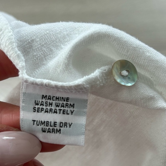 Cut Loose White Linen Cotton Button Front Shirt - Picture 5 of 8